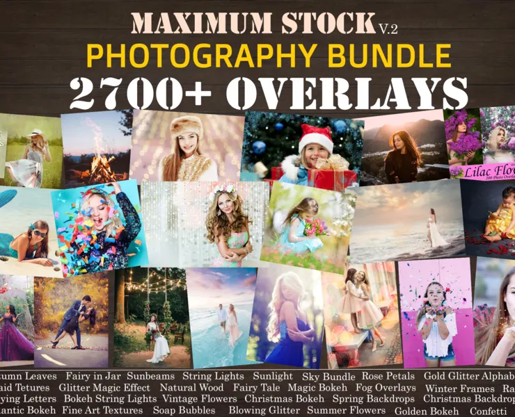 2700+ Photo Overlays MEGA Bundle, Overlays for Photoshop, Photography BUNDLE, bokeh overlay, blowing glitter texture, string lights overalys