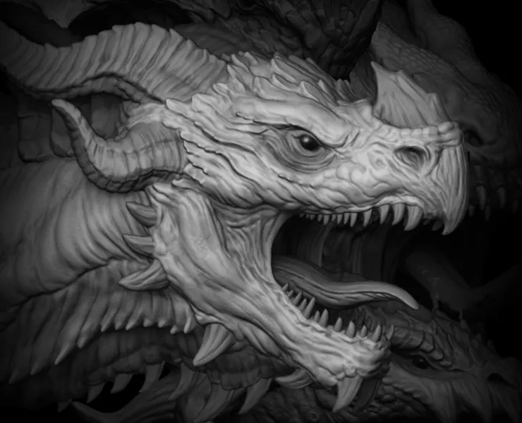 Zbrush - Dragon Heads IMM Brush