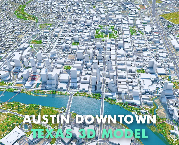 Austin downtown city texas 3d model