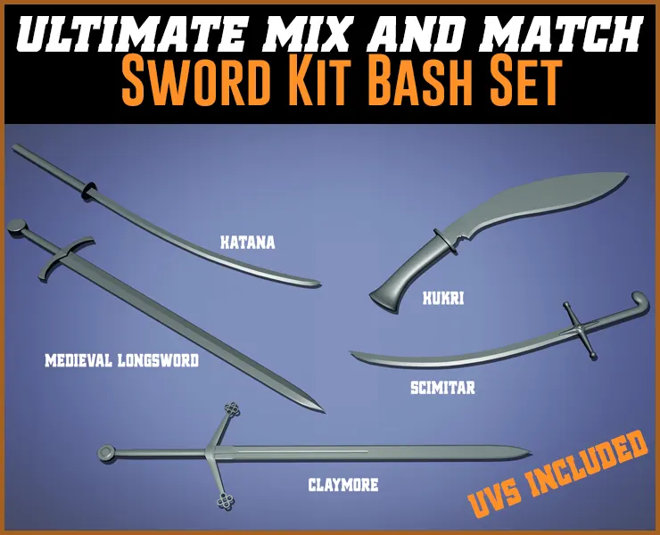 Ultimate Sword Base Mesh Kitbash Set