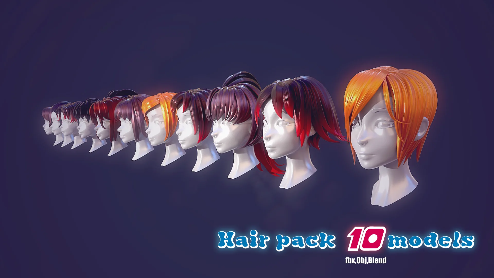 Hair Pack 10 Models