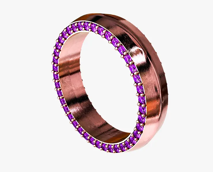 Solid eternity convex ring with stone