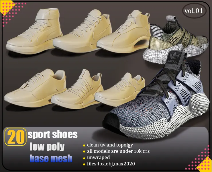 20 sport shoes base meshes