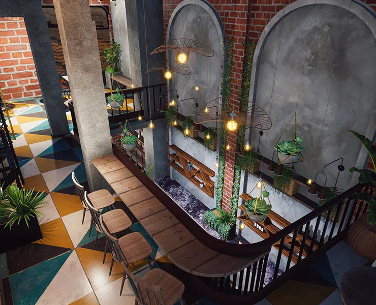 Exterior Coffee Restaurant Free - UE4