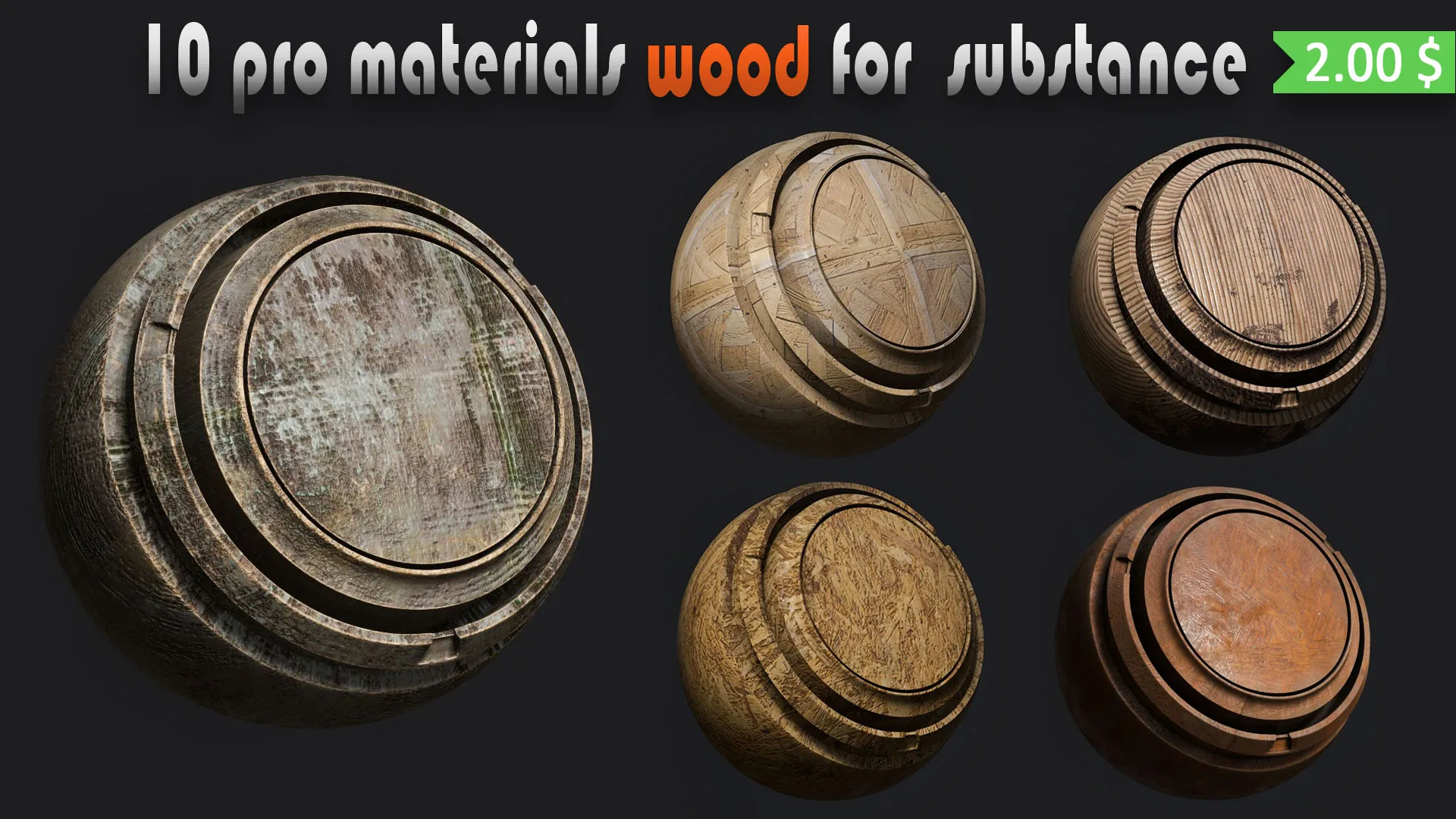 10 Pro Wood Material for Substance Painter