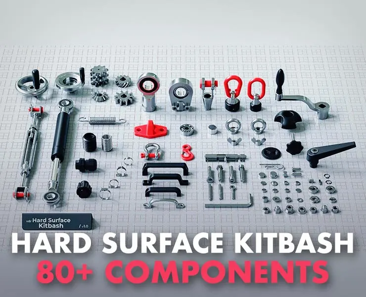 Hard Surface Kitbash Pack - Real Mechanical Components