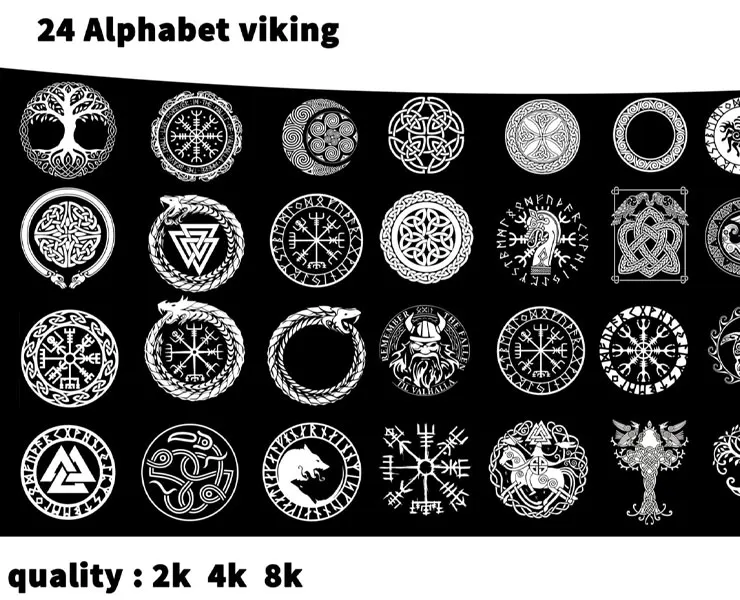 84 Alpha Symbols Viking + Alphabet Viking 8k