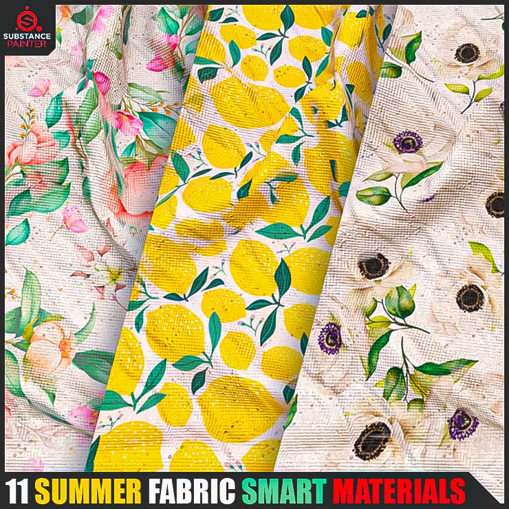 11 Summer Fabric Smart Materials (Substance Painter)