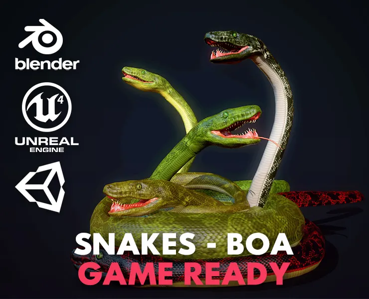 Snakes (Boa) - Game Ready