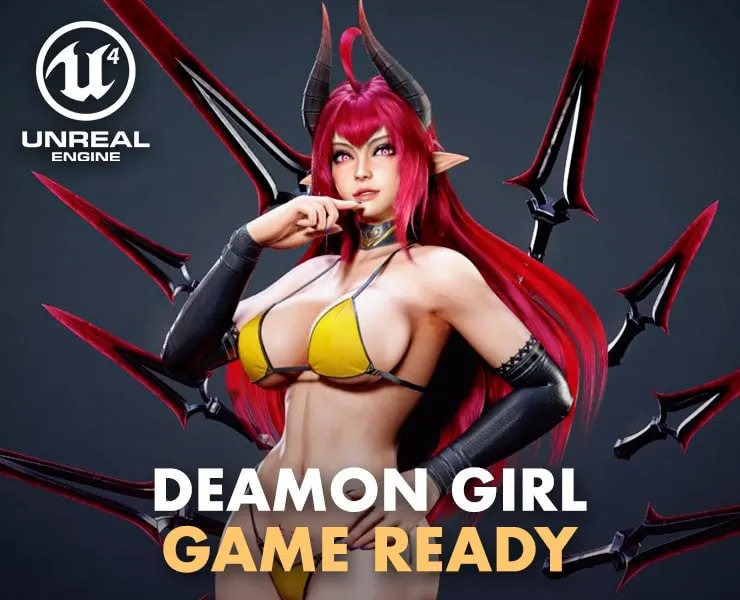 Daemon Girl - Game Ready