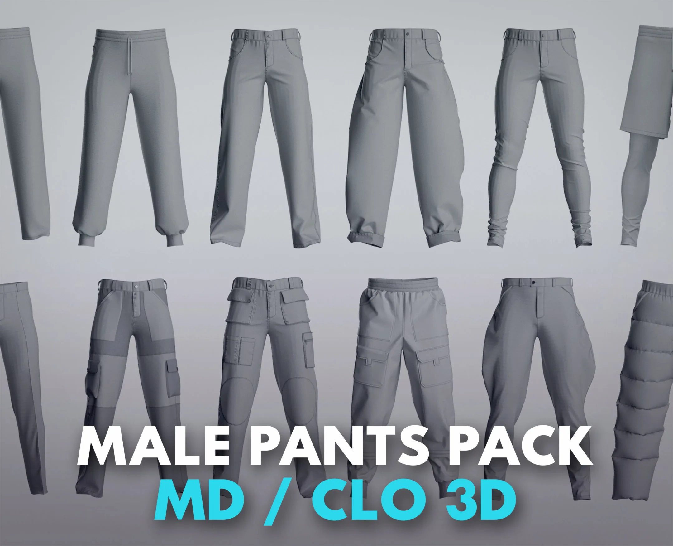 Male Pants Pack. ZPRJ Projects (Genesis 8 avatar)