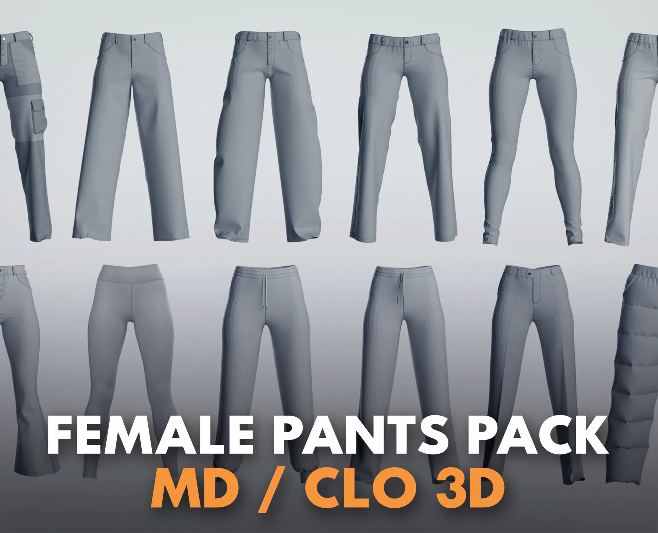 Female Pants Pack. ZPRJ Projects (Genesis 8 avatar)