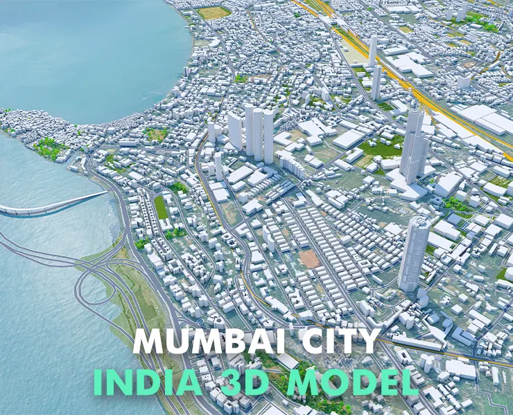 Mumbai City India 3D Model 50km