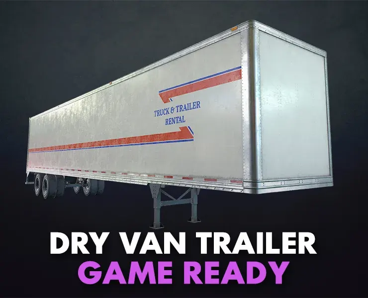 Dry Van Trailer - Low Poly