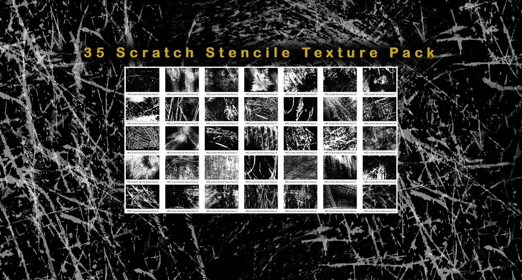 35 Scratch Stencil Texture Pack