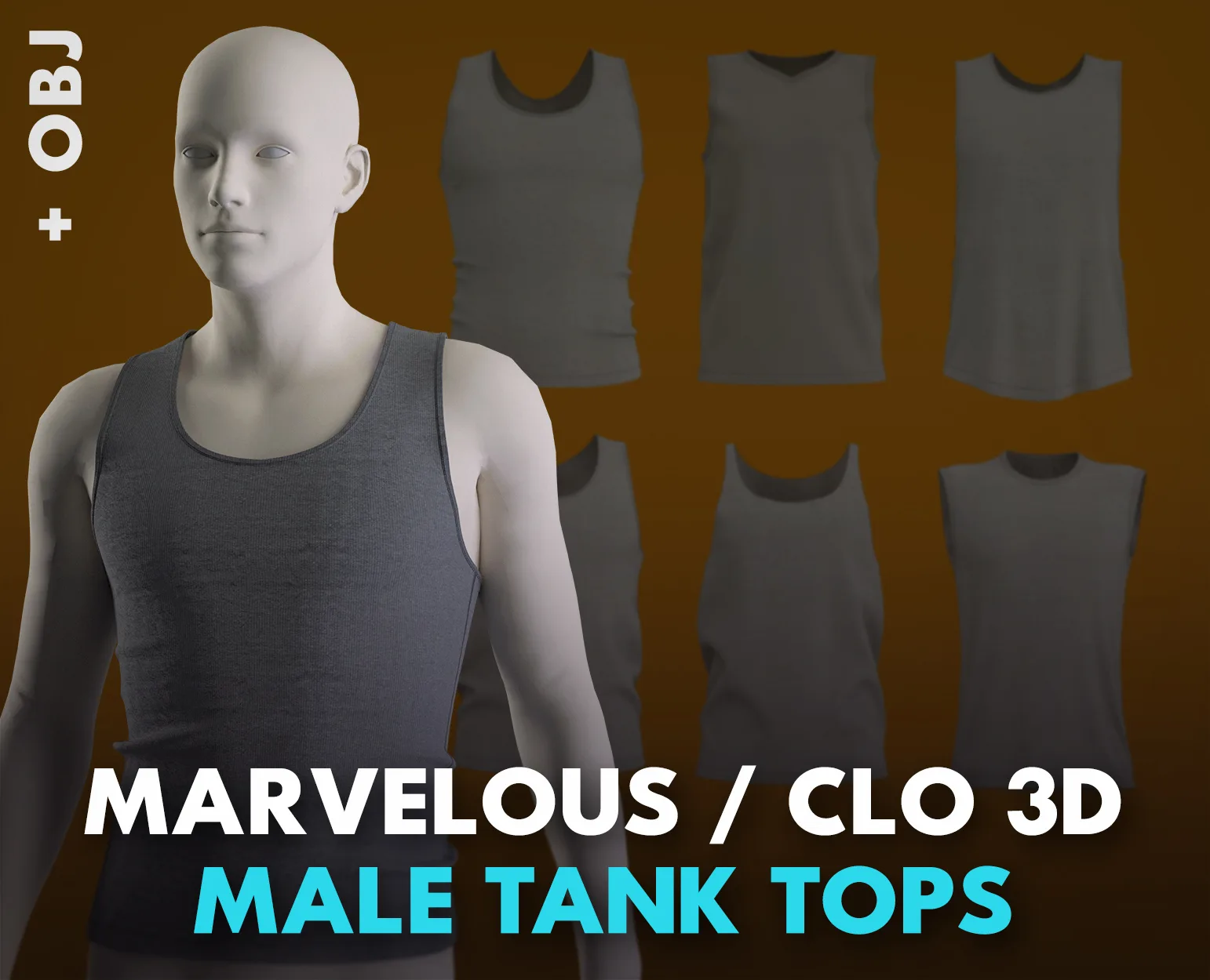 Male Tank Tops. Marvelous / Clo 3D (genesis 8, zprj + obj)