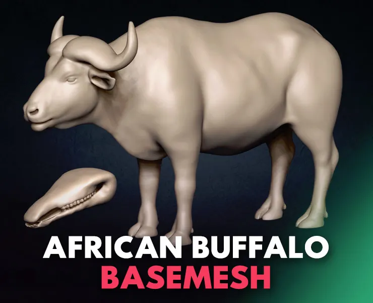 African Buffalo Basemesh 3D model