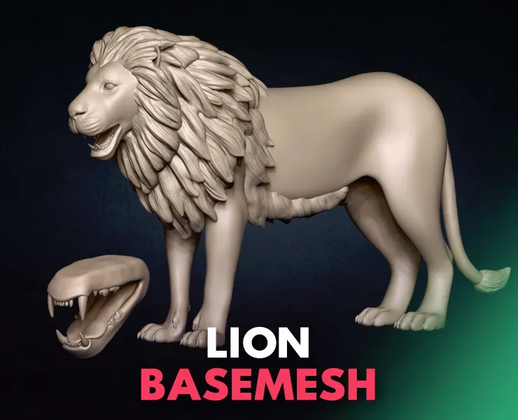 Lion Basemesh 3D model