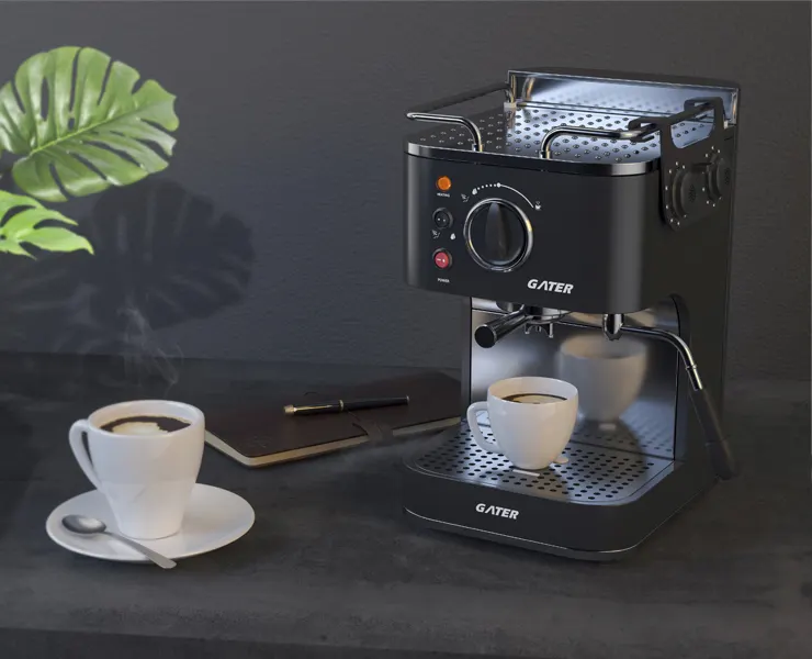 Modeling and rendering of coffee machine