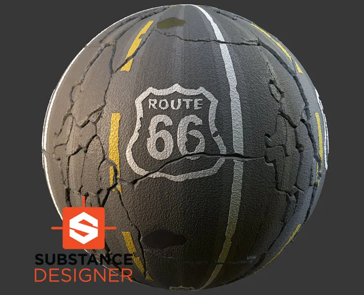 Stylized Road Material - Substance Designer