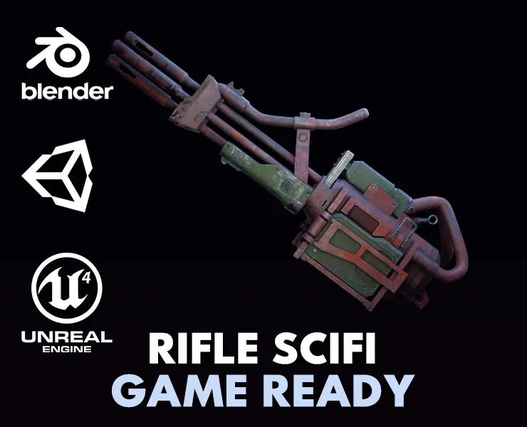 Bazrosh Rifle Scifi Game Ready