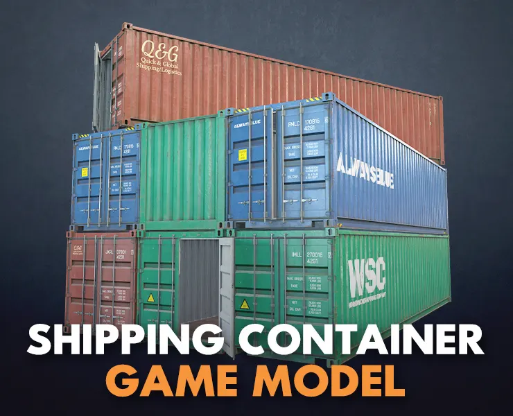 Shipping Container - Low Poly