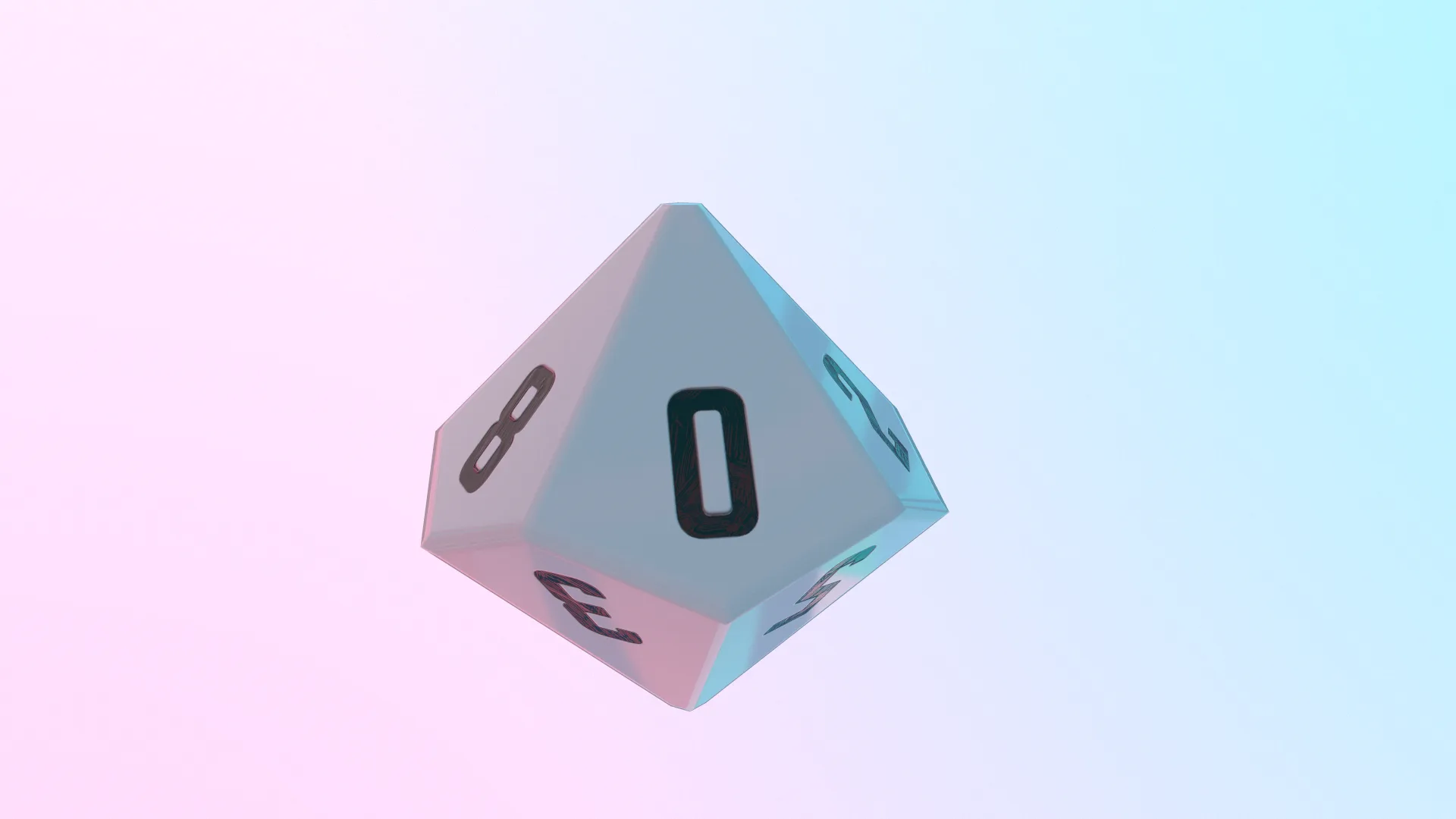 Dice d10 low-poly PBR