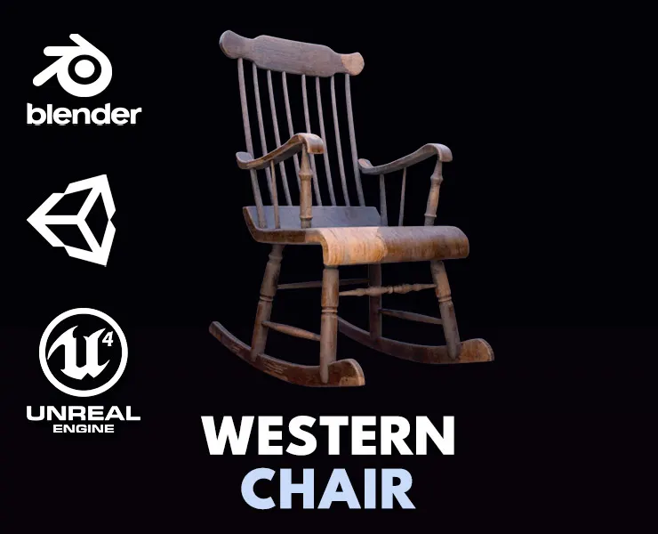 Old Western Rocking Chair Game Ready