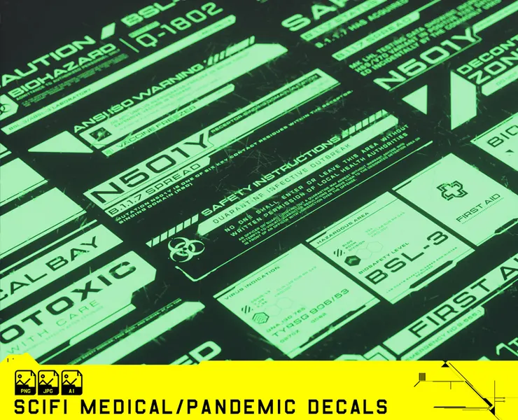 SCIFI MEDICAL/PANDEMIC DECALS