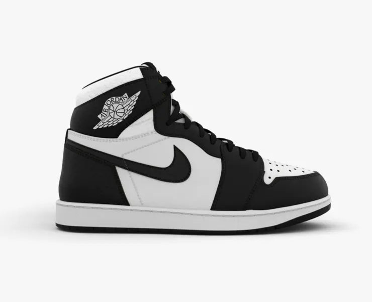 AirJordan 1 Retro HighOG Black White 3D model