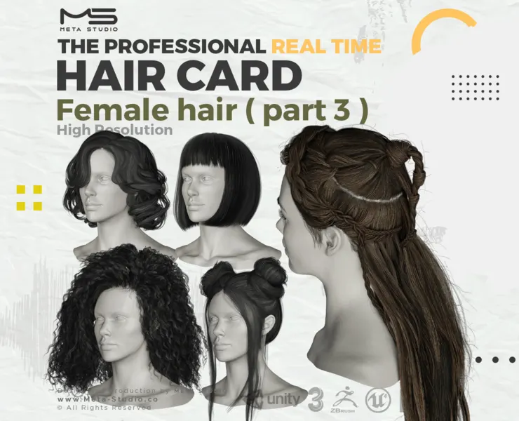 Female Hair Part 3 - Professional Realtime Hair card