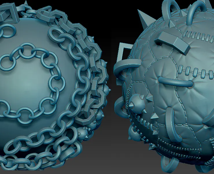 Hard Surface Low Poly Zbrush Chains