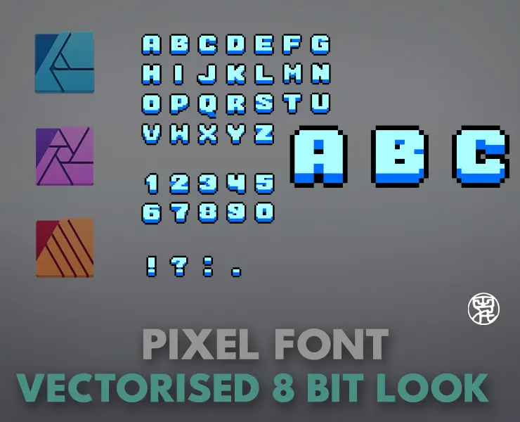 PIXEL FONT VECTORISED IN 8 BIT LOOK