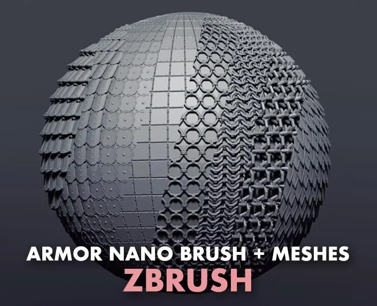 Zbrush - Armor Nano Brush + Meshes