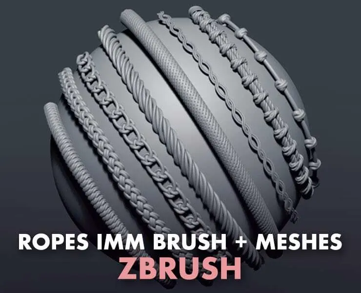 Zbrush - Ropes IMM Brush + Meshes