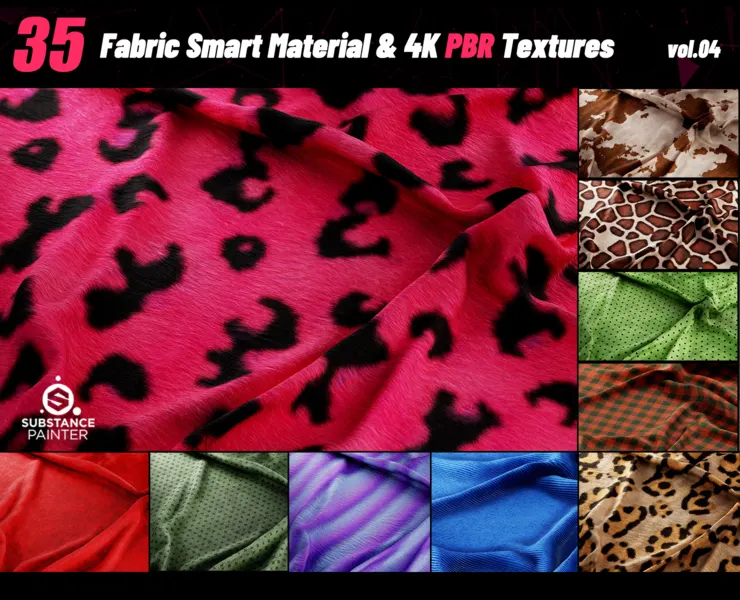 35 High Quality Fabric Smart Material Bundle + 4K PBR Texture_VOL.04