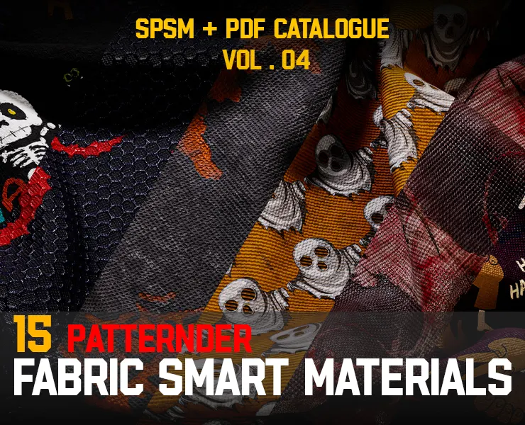 " 15 High Detailed Patterned Fabric Smart Materials " (Vol.4) / Halloween - Scary