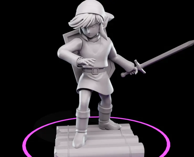 Zelda - Retro link on raft STL   3DPrint READY