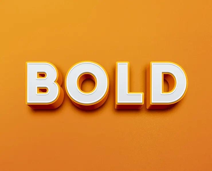 3D Bold PSD fully editable text effect. Layer style PSD mockup template.