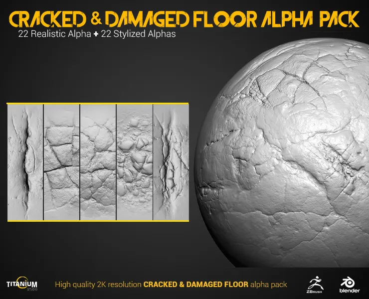 44 Cracked & Damaged Floor Alpha Pack