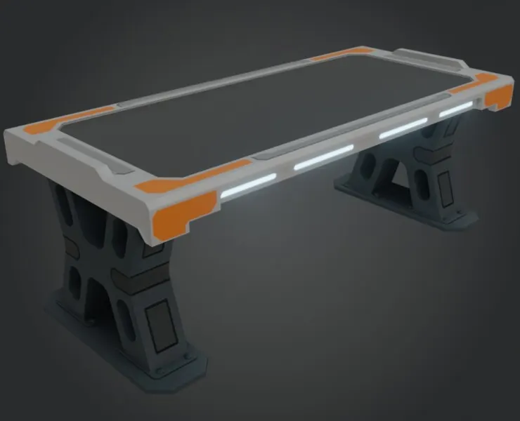 Sci-fi Work Bench - Low poly - PBR - Game ready