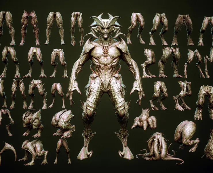 DEMON part 4: 40 Legs with Blendshapes