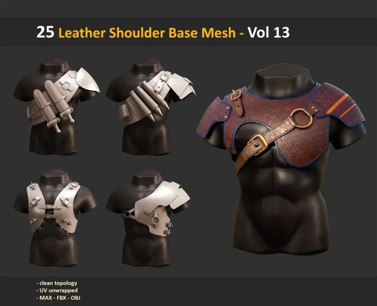 25 Leather Shoulder Base Mesh - Vol 13