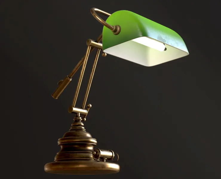 Old Green Banker's Lamp