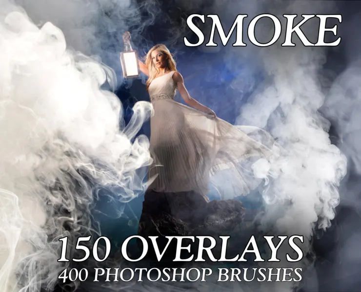 150 Smoke Overlays & 400 Smoke Brushes Photoshop, Cigarette smoke