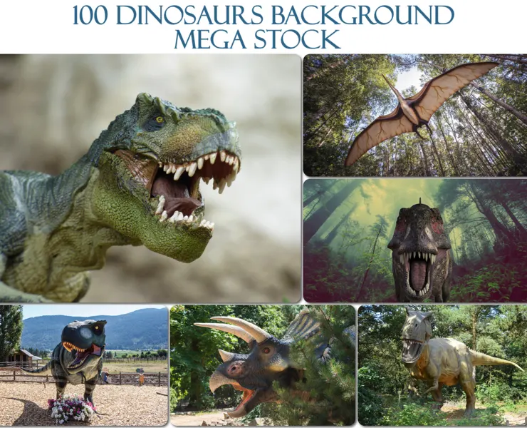 100 Dinosaur Backdrop T-Rex, Prehistoric Tyrannosaurus, Jurassic World Animal