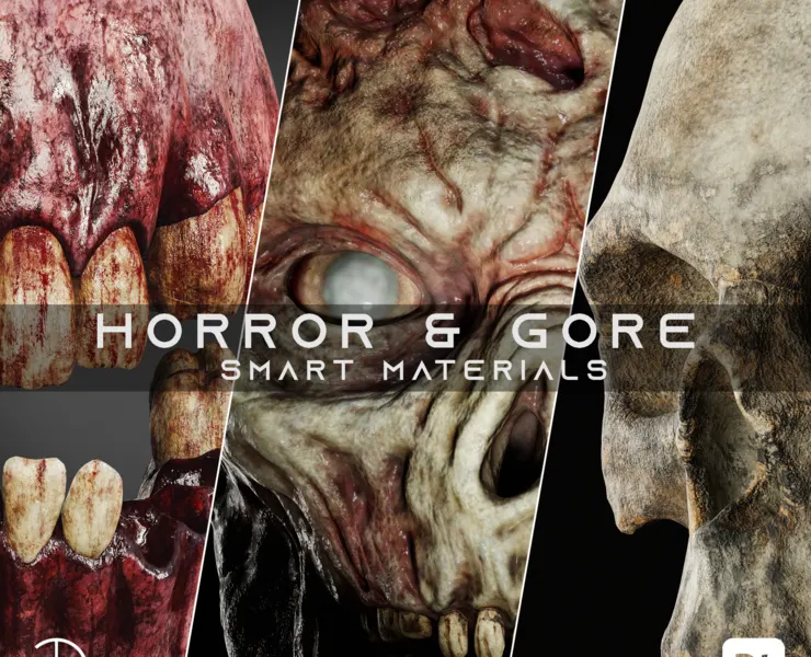 Horror & Gore Smart Materials for Substance 3d Painter Vol 01