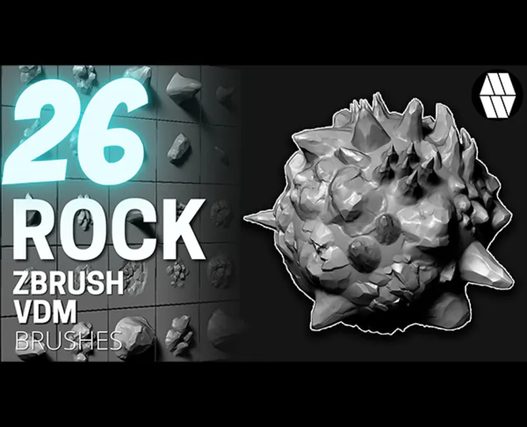 26 ROCK VDM Brush - Custom made Brush to use in ZBrush