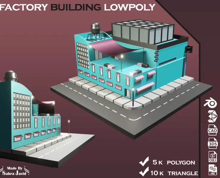 Factory building Low-poly