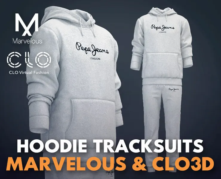 Hoodie Tracksuits - Marvelous Designer - Clo3d